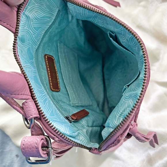 SATCHEL/MINI BACKPACK CONVERTIBLE by THE SAK, LEATHER, MAUVE, TOP ZIPPER CLOSURE - Picture 9 of 12